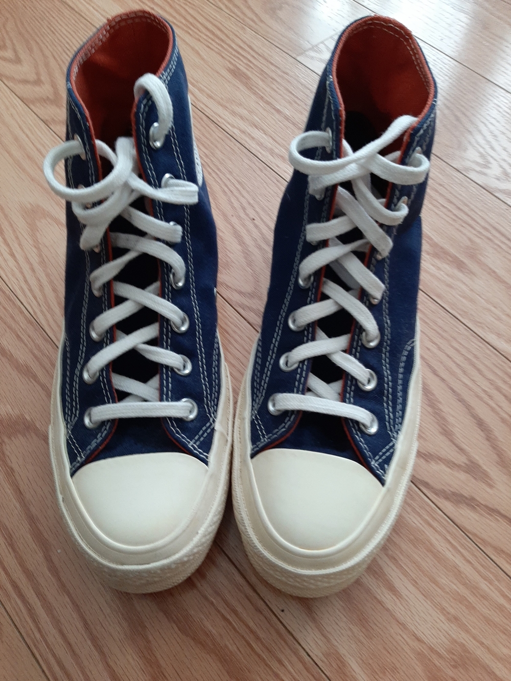 Converse Orange Canvas Tongue with White Size Label